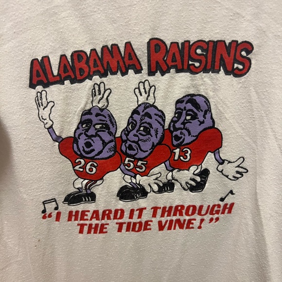 Vtg '88 Alabama football Alabama Raisins Tide Vine Derrick Thomas Youth M